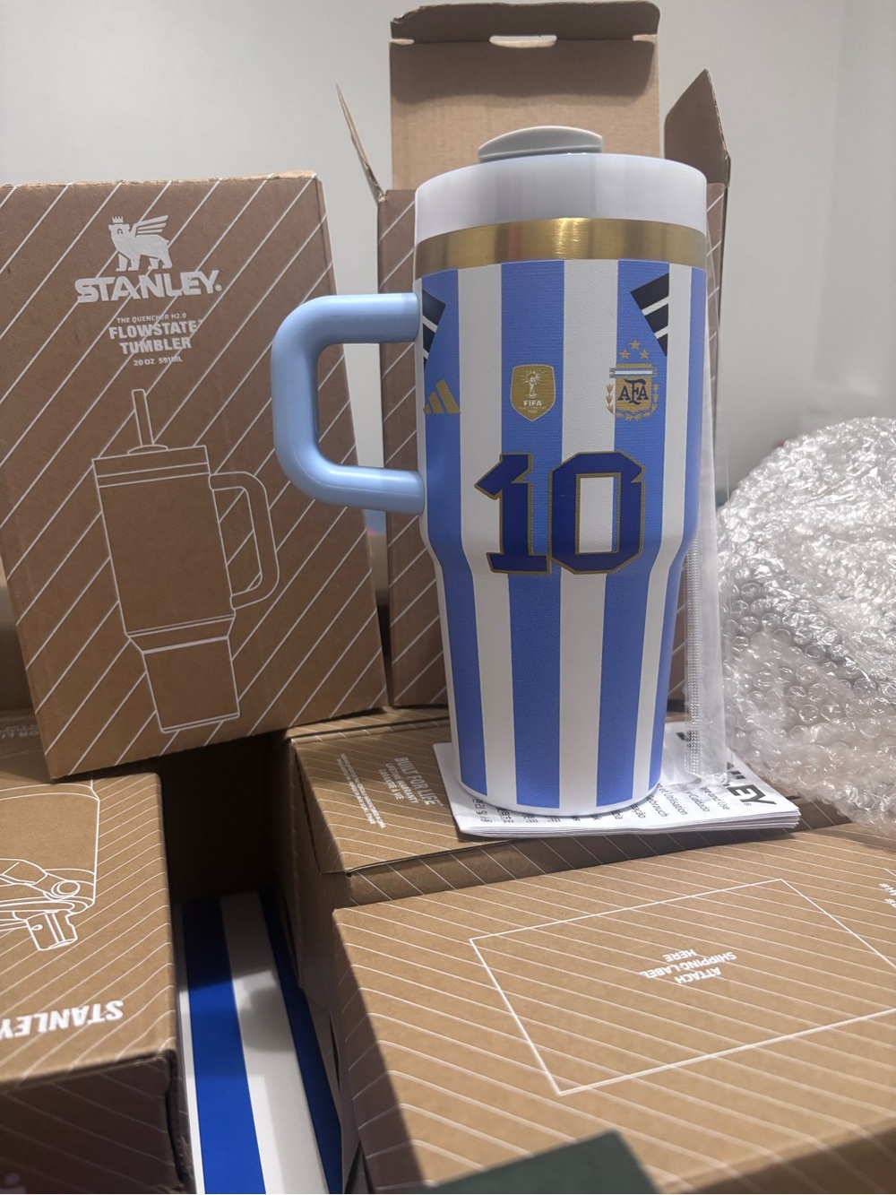 Light Blue Stainless Steel Travel Mug with Lid